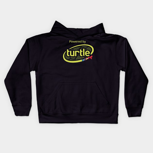 Powered By Turtle Kids Hoodie by TrulyMadlyGeekly